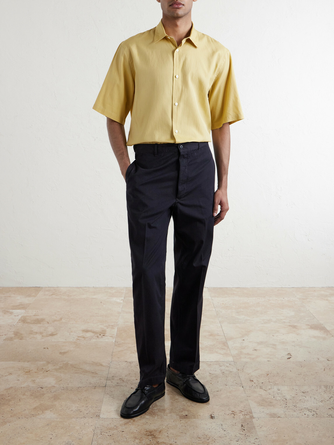 Kaptain Sunshine - Cotton and Silk-Blend Shirt - Yellow