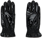 VTMNTS Black Patent Leather Gloves