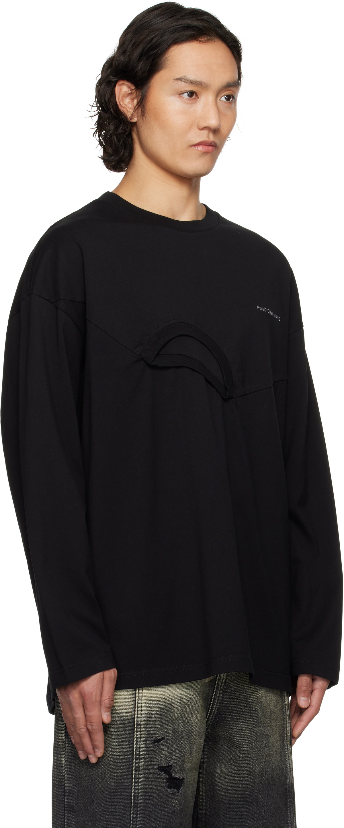 Feng Chen Wang Black Oversized 2in1 T-shirt