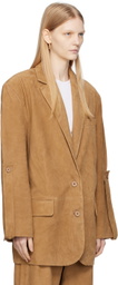 REMAIN Birger Christensen Tan Oversize Leather Blazer