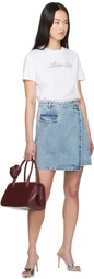Lanvin Blue Wrap Denim Miniskirt