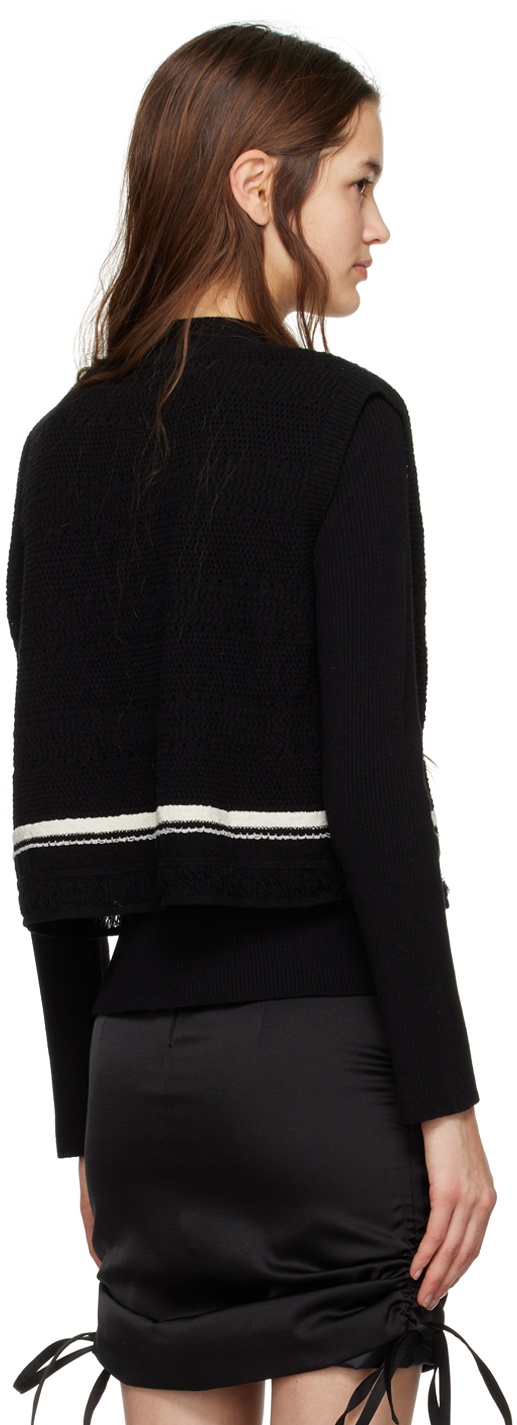 J KOO Black V-Neck Sweater