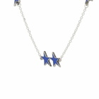 TwoJeys Blue Enameled Icon Necklace in Silver 
