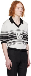 Dolce&Gabbana Off-White & Black Jacquard Polo