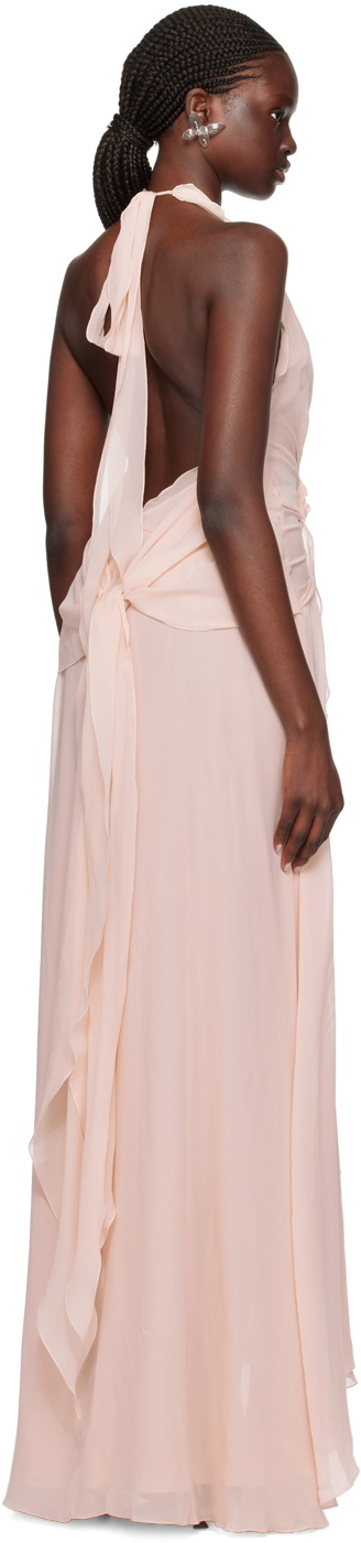 Blumarine Pink Ruffles Maxi Dress Blumarine