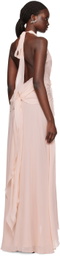 Blumarine Pink Ruffles Maxi Dress