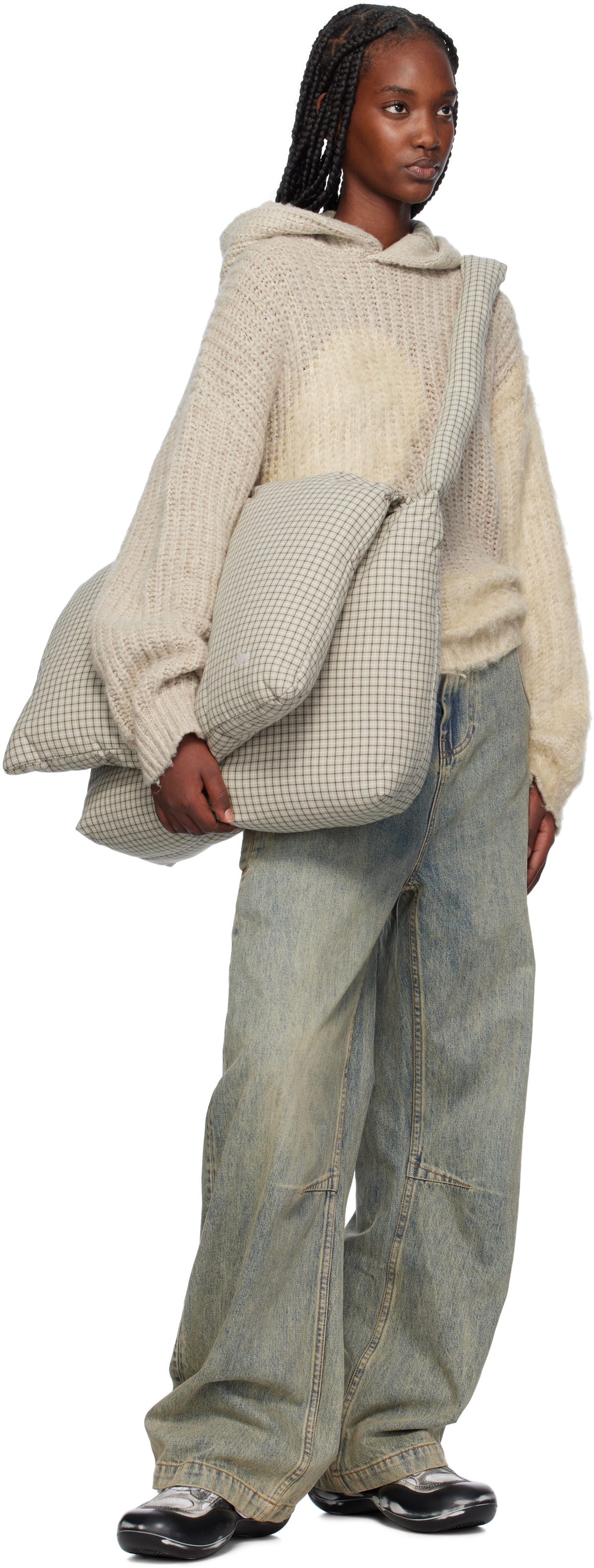 ERL Gray Swirl Knit Hoodie
