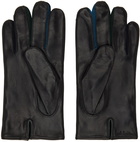 Paul Smith Black Concertina Leather Gloves