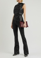 Arma Izzy Flared Leather Trousers Black