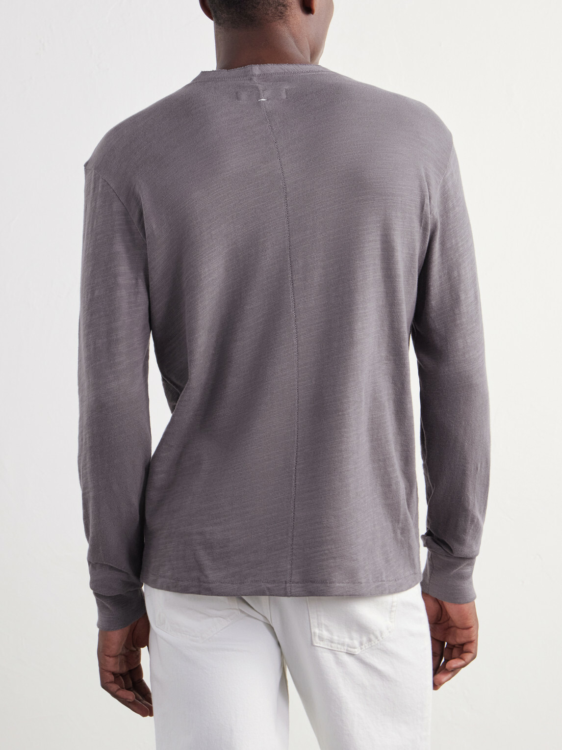 Rag & Bone - Cotton-Jersey Henley T-Shirt - Gray