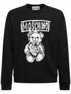 MOSCHINO Teddy Print Cotton Crewneck Sweatshirt