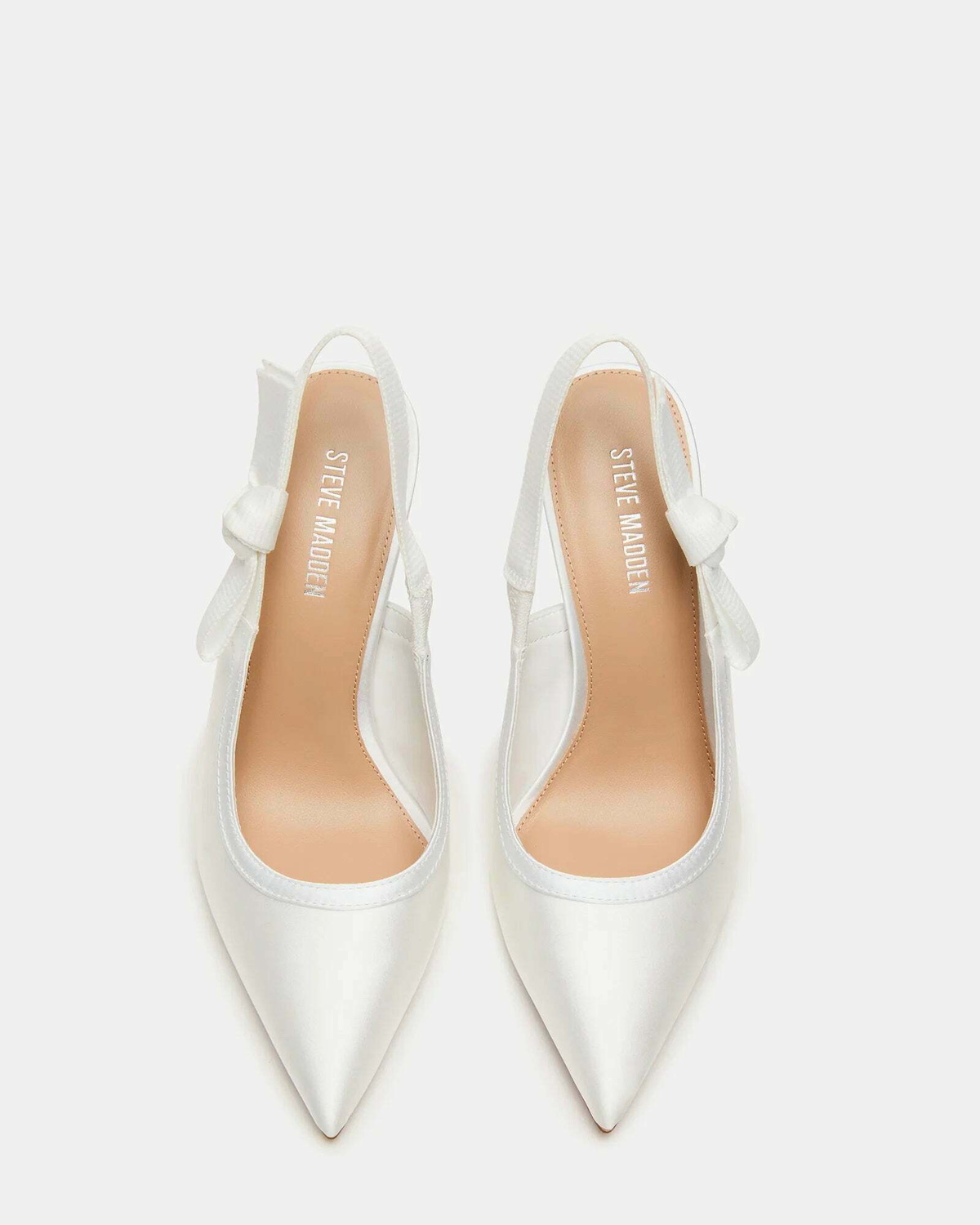 Steve Madden Bri Heels in White Satin