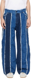 Charles Jeffrey LOVERBOY Blue Clash of Clans Edition Frayed Stripe Jeans