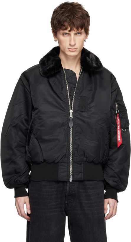 Photo: MASTERMIND WORLD Black Alpha Industries Edition B-15 Flight Reversible Bomber Jacket
