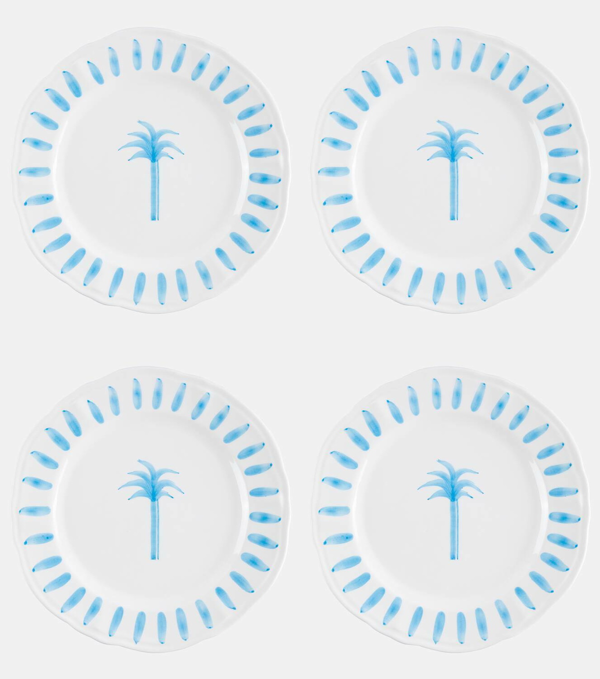 Les-Ottomans Palm set of 4 ceramic dinner plates