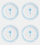 Les-Ottomans Palm set of 4 ceramic dinner plates