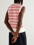 AMI PARIS - Logo-Jacquard Knitted Sweater Vest - Red