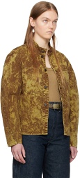 LEMAIRE Brown Garment-Dyed Denim Jacket