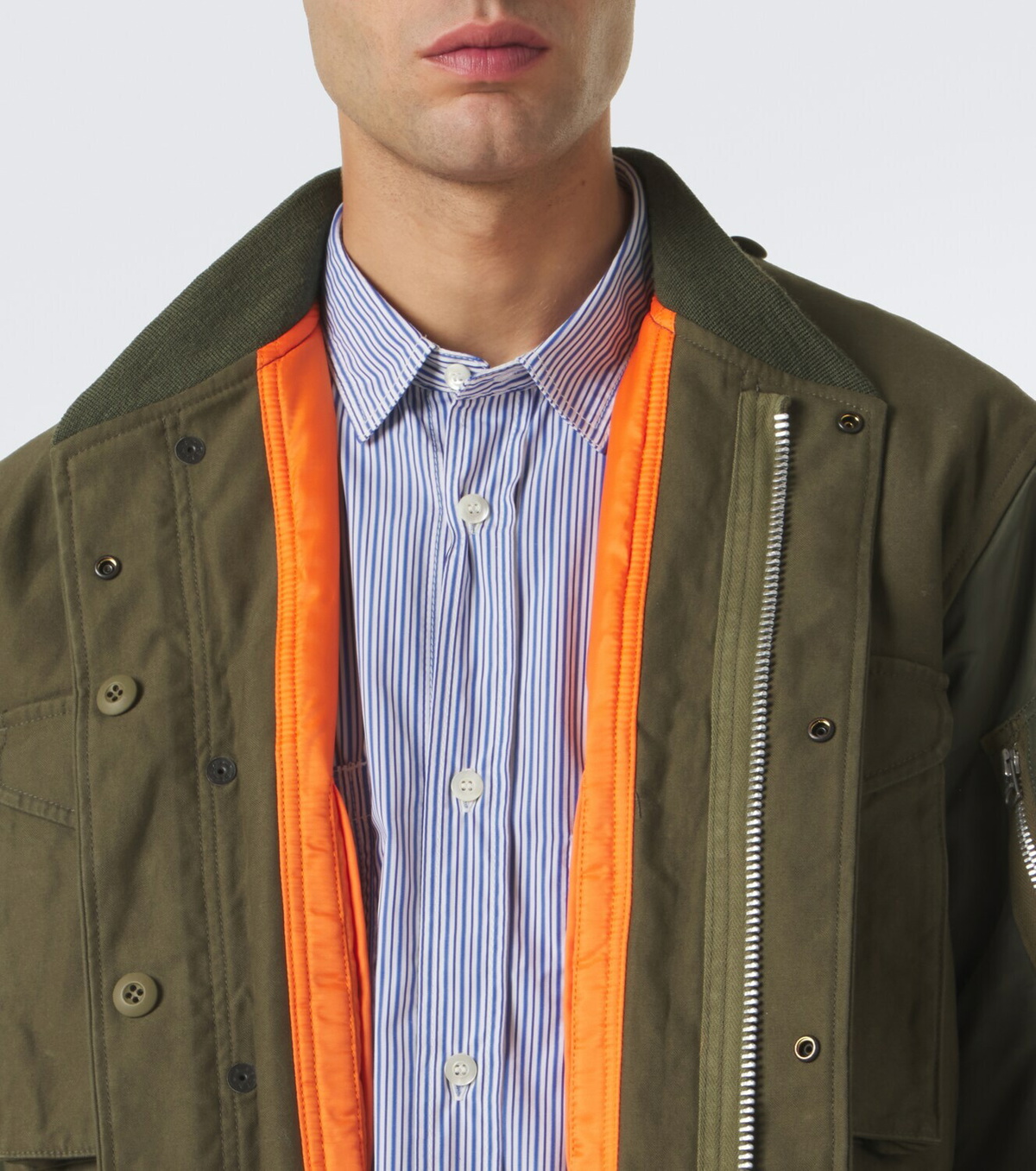 Junya Watanabe Paneled cotton and technical bomber jacket