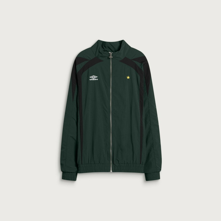 Photo: Umbro Men's Relaxed Track Jacket in Pine Grove/Black