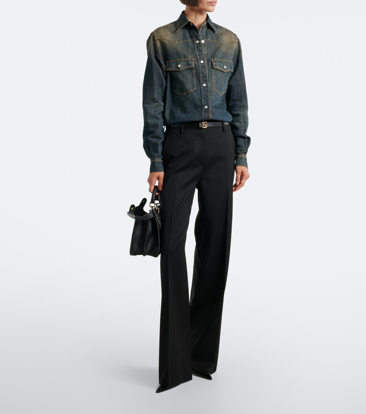 Fendi Cotton-blend denim shirt