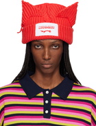 Charles Jeffrey LOVERBOY Red Chunky Ears Beanie