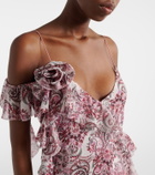 Bananhot Zoe floral ruffled asymmetric minidress