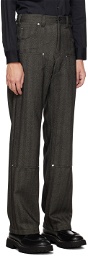 Commission Gray Herringbone Trousers