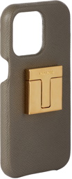 TOM FORD Gray Leather iPhone 12 Case