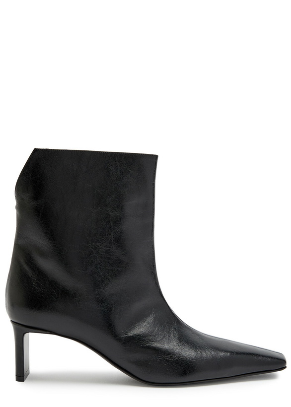 Photo: Khaite Ona 55 Leather Ankle Boots Black