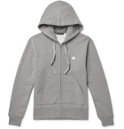 Acne Studios - Logo-Appliquéd Mélange Fleece-Back Cotton-Jersey Zip-Up Hoodie - Gray