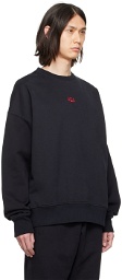 424 Black Embroidered Sweatshirt