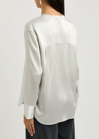 Vince Silk Blouse Light Grey