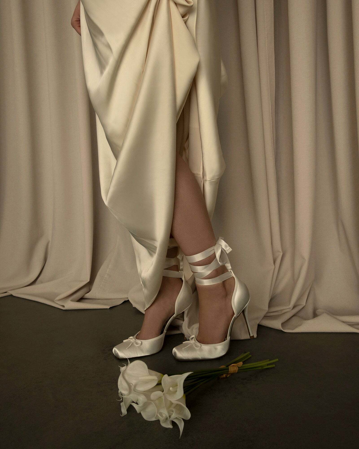 Steve Madden Larina Heels in White Satin