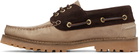 Barbour Beige & Brown Re-Engineered Deck Boat Shoes