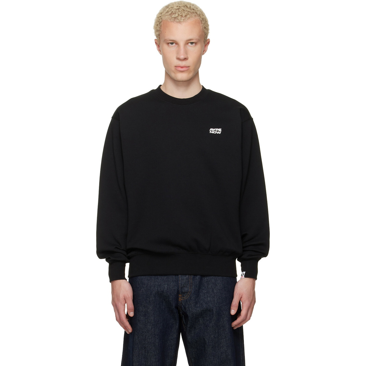 AAPE by A Bathing Ape Black 'AAPENOW' Crew Neck Sweatshirt