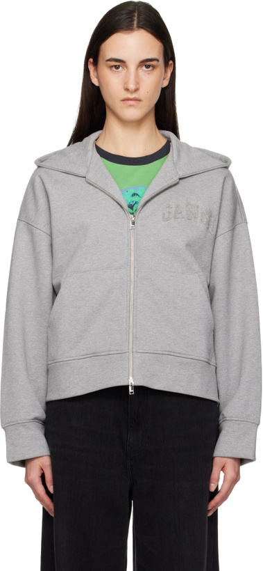 Photo: GANNI Grey Two-way Zip Hoodie