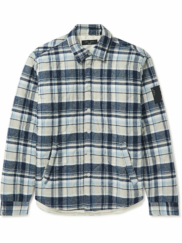 Photo: Rag & Bone - Quilted Checked Cotton-Flannel Overshirt - White