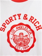 SPORTY & RICH Emblem Flocked Ringer T-shirt