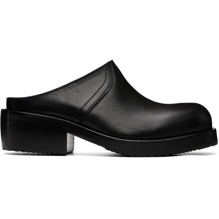 Photo: Dries Van Noten Black Leather Workwear Mule Loafers