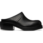 Dries Van Noten Black Leather Workwear Mule Loafers