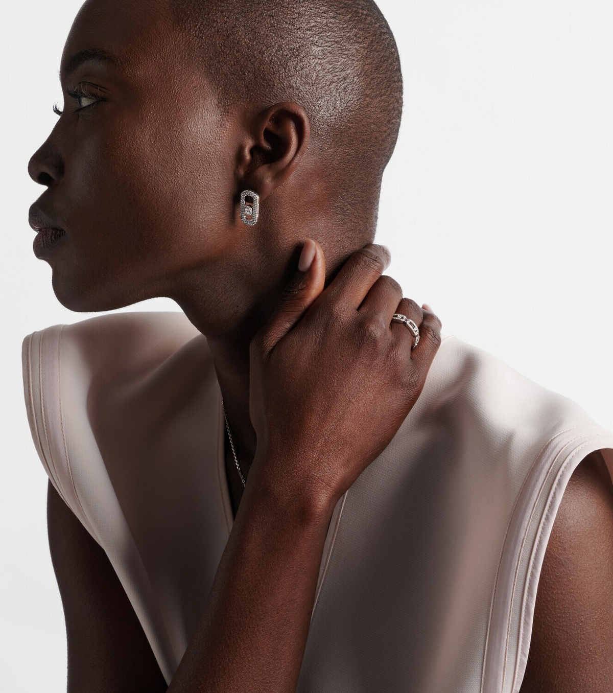 Messika So Move 18kt white gold earrings with diamonds