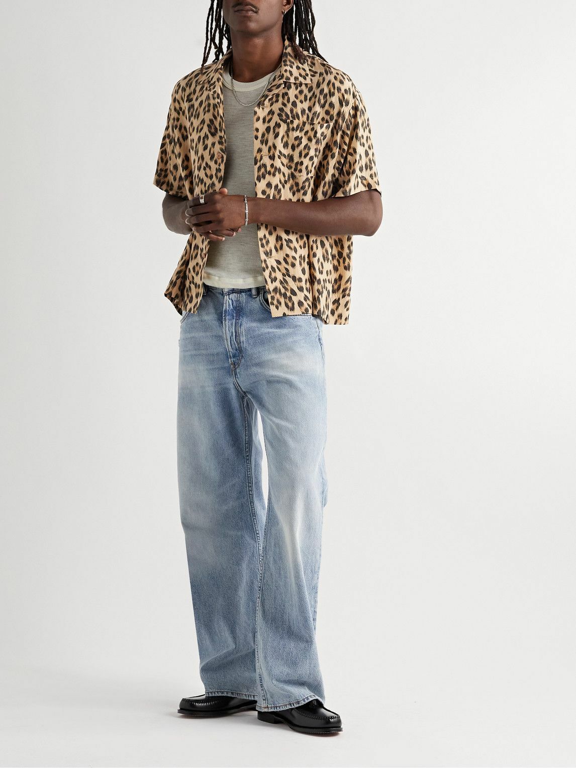 Visvim - Caban Camp-Collar Leopard-Print Silk Shirt - Animal print