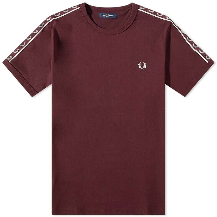 Photo: Fred Perry Men's Contrast Ringer T-Shirt in Oxblood