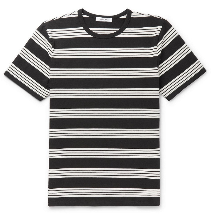 Photo: FRAME - Slim-Fit Striped Cotton-Jersey T-Shirt - Black