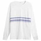 Norse Projects Men's Loften Nautical Stripe Long Sleeve T-Shirt in White