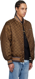 BAPE Brown ABC Camo Jacquard Reversible Bomber Jacket