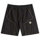 Moncler Men's Contrast Stitch Shorts in Black