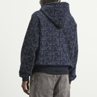 TTT MSW Men's Dog Embroidery Zip Hoodie in Navy