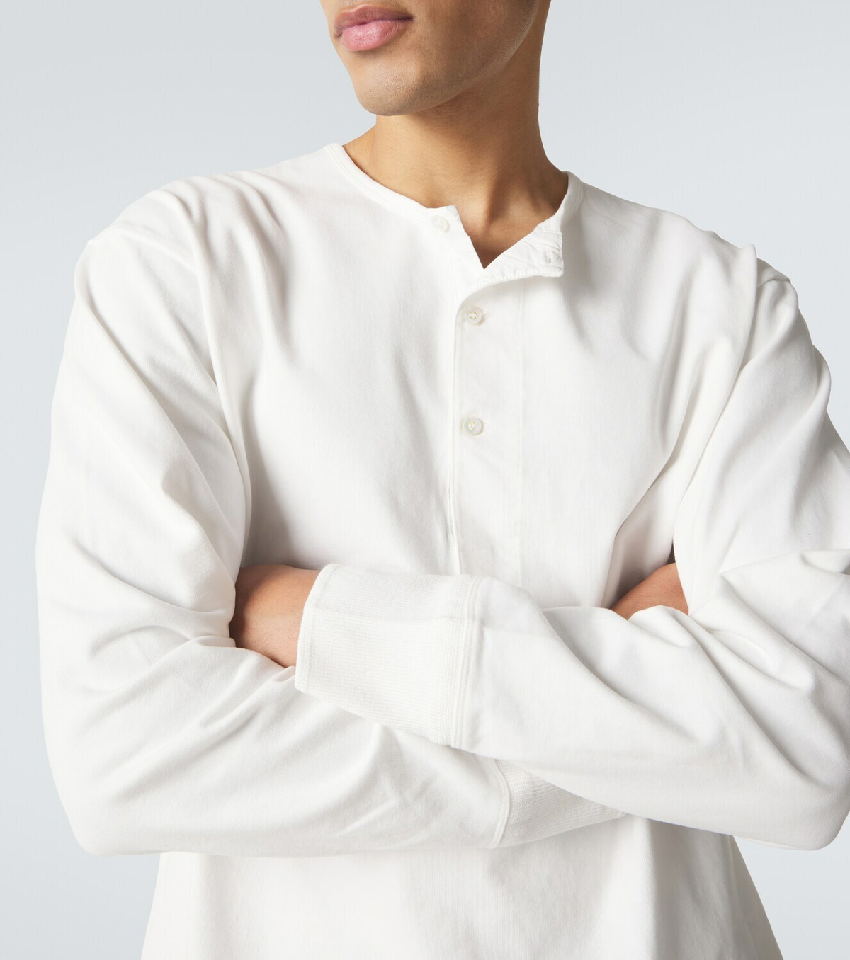Studio Nicholson Kuyto cotton jersey Henley shirt